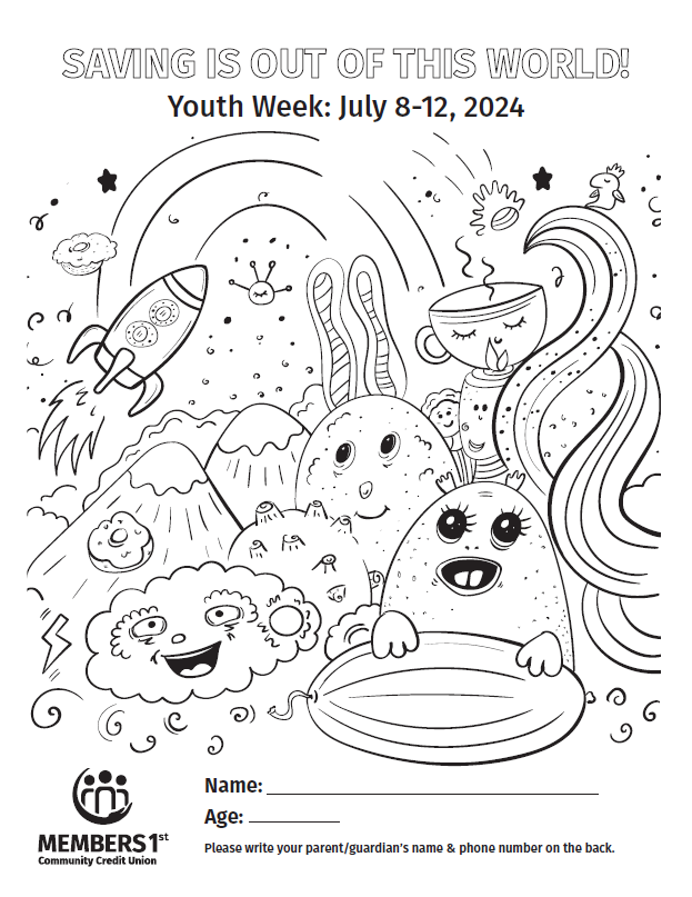 Print out this spacey fun coloring sheet and submit it to our coloring contest